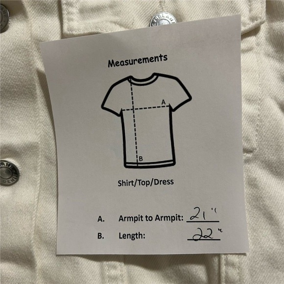 Everlane Women's Denim Jacket Medium off-white Button-Up Casual Short Fall - Picture 12 of 12